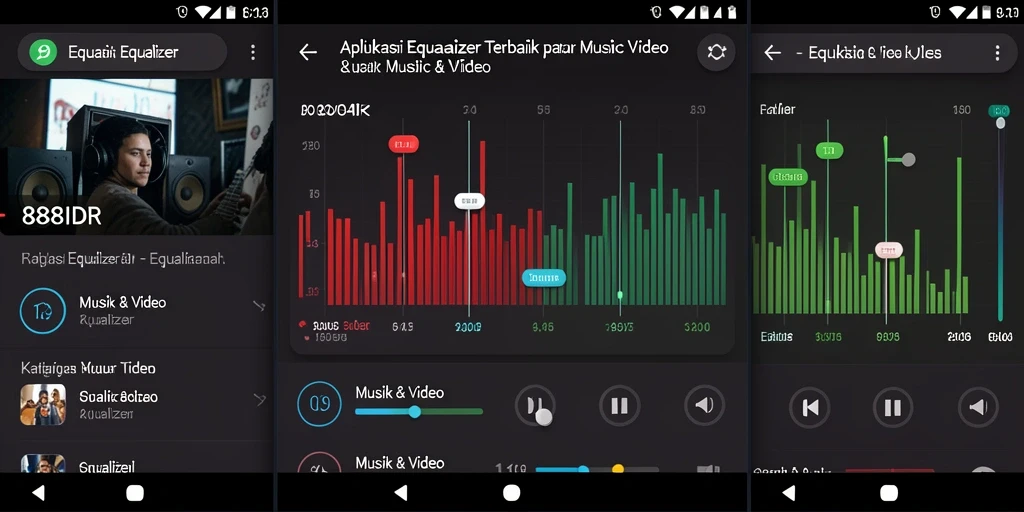 Tampilan antarmuka aplikasi Equalizer 888IDR yang modern dan user-friendly.