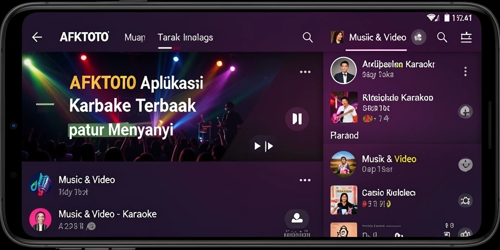 Tampilan antarmuka AFKTOTO yang menarik untuk karaoke.