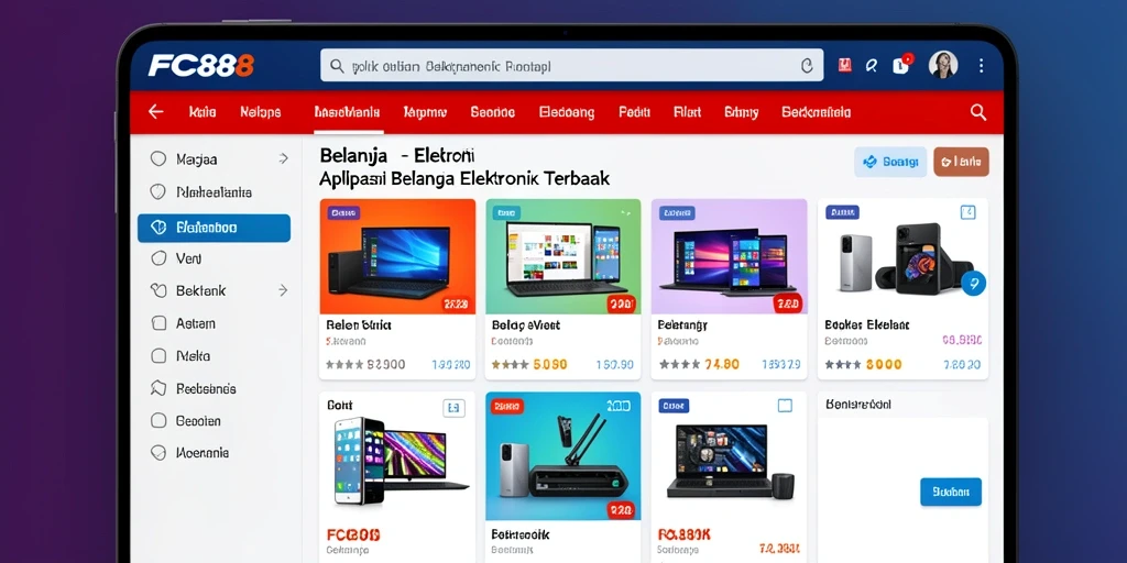 Tampilan antarmuka aplikasi FC888 yang modern dan fungsional.