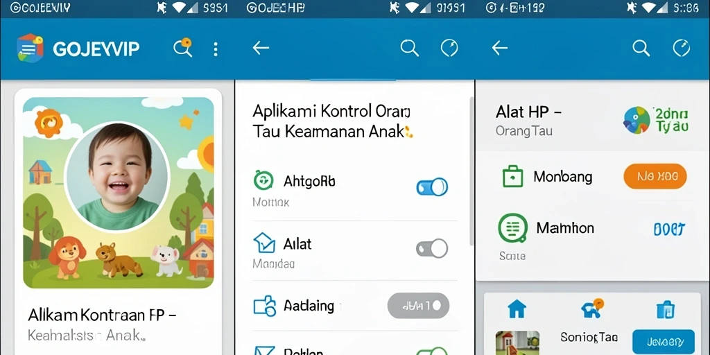 Antarmuka GOJEKVIP yang intuitif dan fungsional untuk kontrol orang tua.