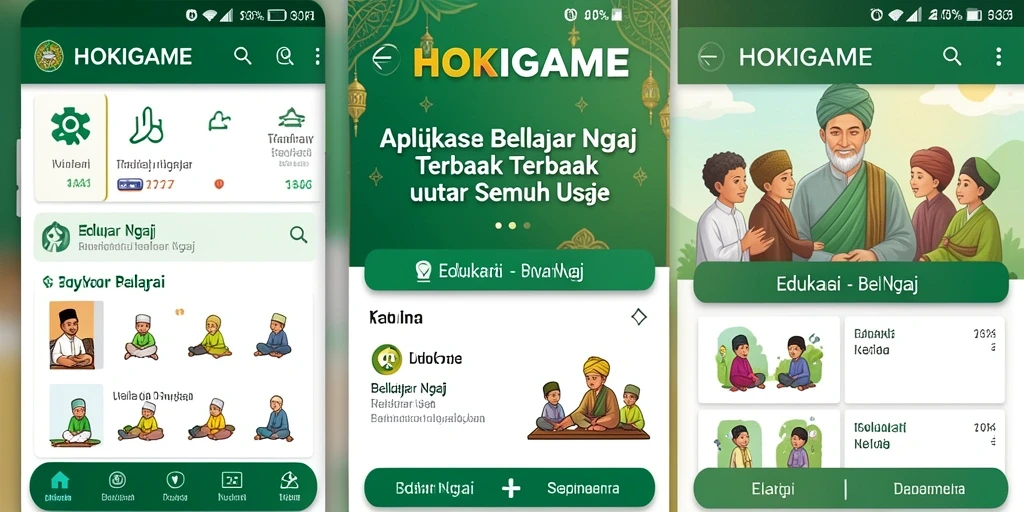Antarmuka HOKIGAME yang interaktif dan ramah pengguna untuk belajar mengaji.
