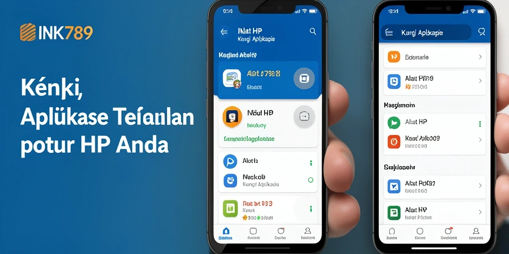 Antarmuka INK789 dengan fitur kunci aplikasi yang mudah digunakan.