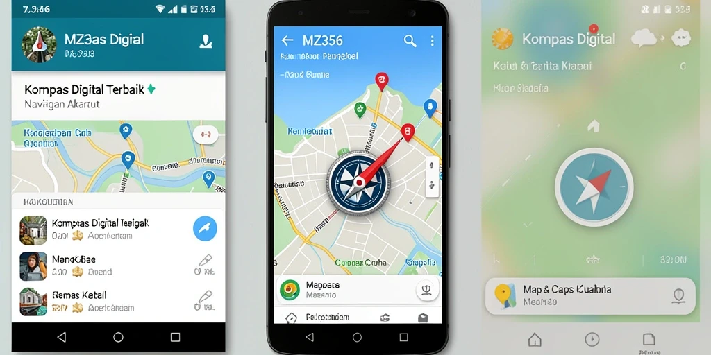 Tampilan antarmuka MZ356 dengan kompas digital yang akurat dan responsif.