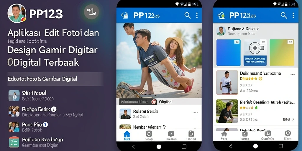 Tampilan antarmuka PP123 yang sederhana dan efektif untuk editing gambar.