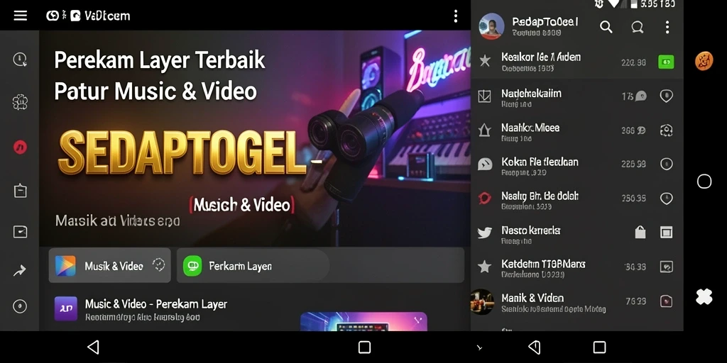 Antarmuka SEDAPTOGEL yang intuitif untuk perekaman layar.
