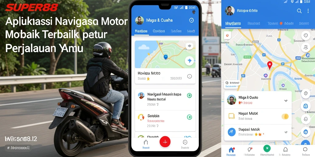 Antarmuka aplikasi SUPER88 menampilkan fungsi Navigasi Motor yang efektif.