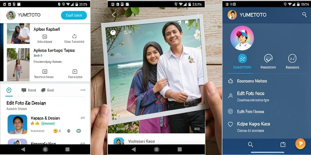 Screenshot YUMETOTO menampilkan antarmuka mudah digunakan untuk Edit Foto Kertas Kaca.